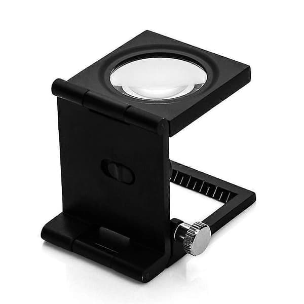 10X Sammenfoldelig 2 LED-lampe Forstørrelsesglas Linse Skala Pointer Lup