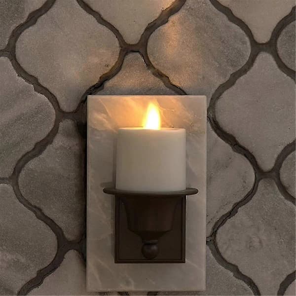 Flameless Candle Night Light Patented Flickering Real Flame Effect Plugs Into Outlet - Dusk To Dawn