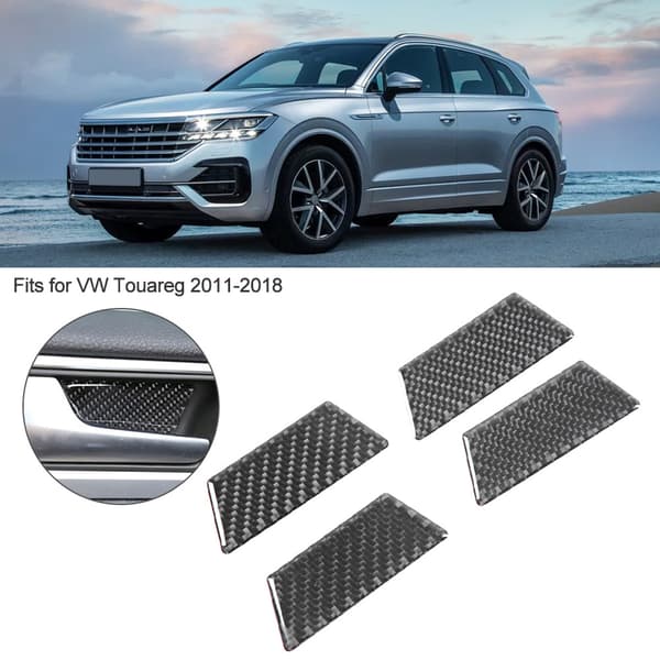 4 st/set kolfiber interiör dörrskålsramskydd för vänsterstyrd VW Touareg 2011-2018