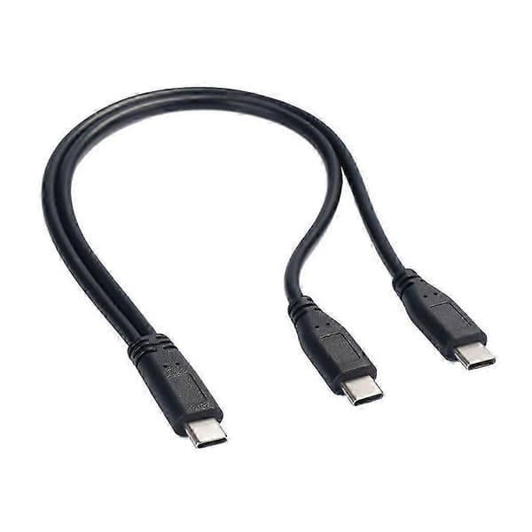 30 cm USB C till dubbel Typ C hane laddningskabel för snabb strömförsörjning