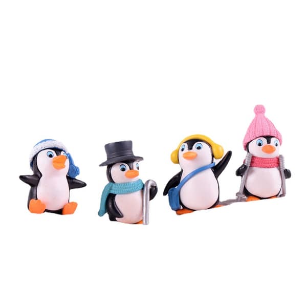4 Vinterharpiks Pingvin Snefnug Mini Dukkelegetøj Mini Jul Do