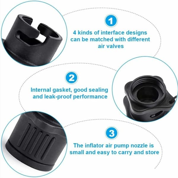 Oppblåsbar båt SUP pumpeadapter Kite/Boston luftpumpe og ventilomformer Standard konvensjonell luftpumpe ventiladapter