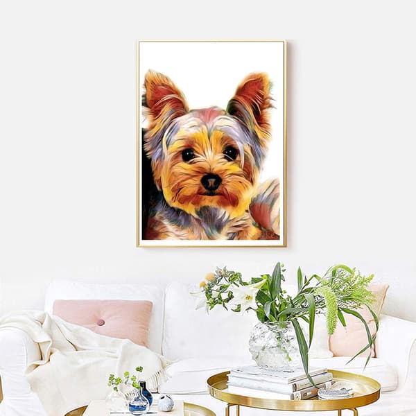 DIY Diamant Canvas Komplett Sett, 40*30CM. 5D Diamantmaling Hund