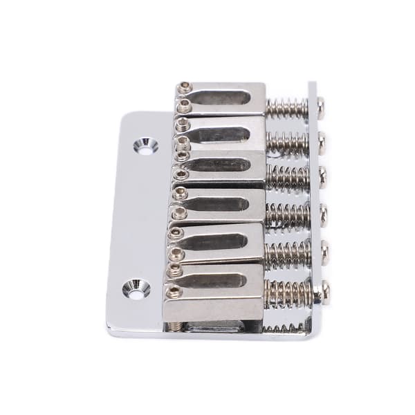 6-String Guitar Bridge Top-Loading Design Adjustable Electric Instrument Replacement Parts Silver for M00877