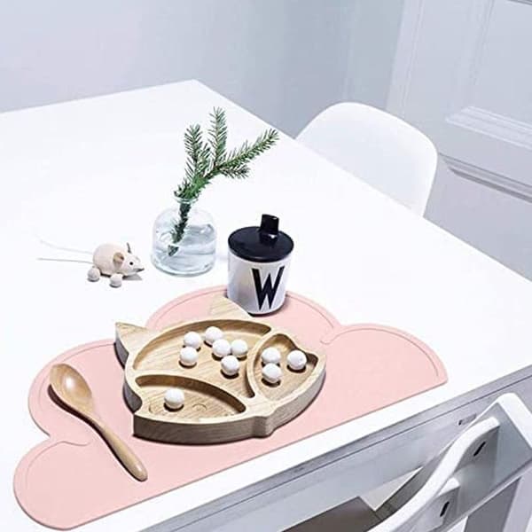 Silikonbrikke Matkvalitetsbrikke for barn Baby Småbarn Rosa