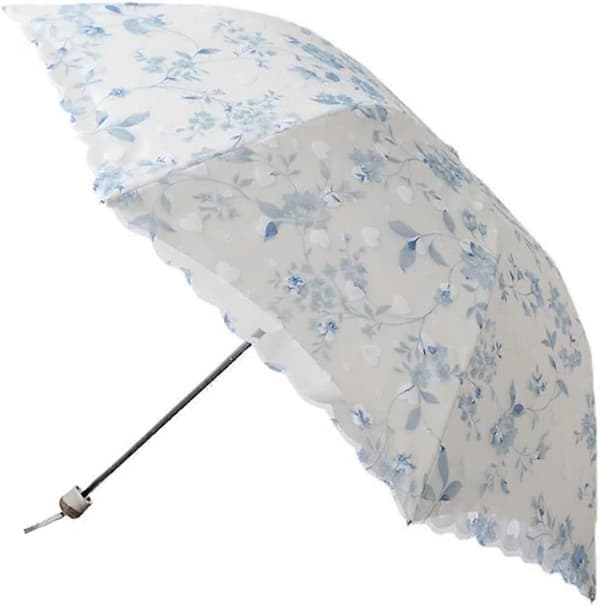 Solparaply Spids Dobbeltlags Anti-UV Parasol (Blå)