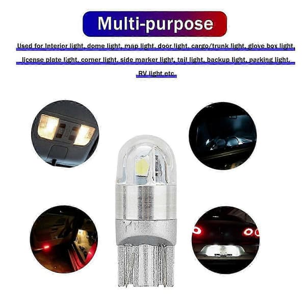 40 pcs 6000K Canbus T10 168 194 W5W Dome Lighting Side Marker LED Bulb White