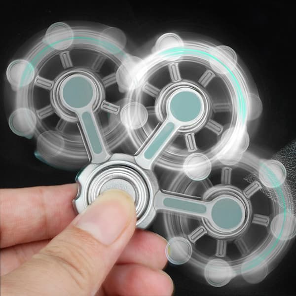 Cool Gear Fidget Spinner - Metallkjededesign - Stresslindring for barn/voksne