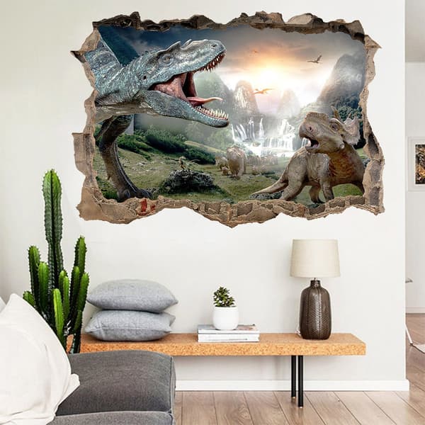 En bit 50 × 70CM dinosaur soverom stue dekorasjon vegg