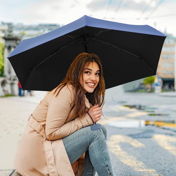 Miniparasol til udendørsområdet, bærbar parasol | UPF 50+ mørkeblå - Dunkelblau