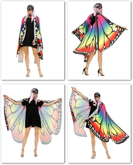 Sommerfuglevinger Kostume Voksen Halloween Sommerfuglekappe