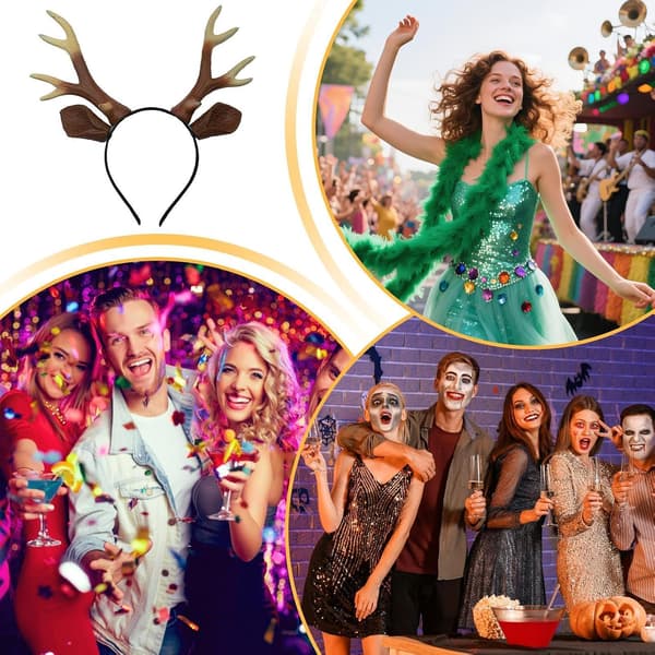 Hjortehodebånd realistisk PU-hjortegevir-festivalhodeplagg