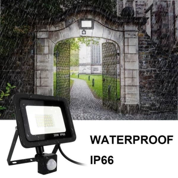 LED Spotlight - ZVD - 30W - PIR Rörelsesensor - 6000K - Energibesparande [Ho]