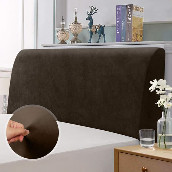 Sengegavlstrekk, Brun 150-170 cm, Elastisk sengegavlbeskyttelse, altomfattende design ensfarget elastisk beskyttelse