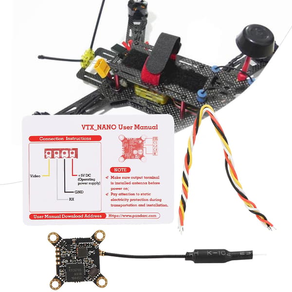 VT5804 Nano Video Transmitter 5.8G 40CH 0mW~400mW OSD Adjustable FPV Transmitter