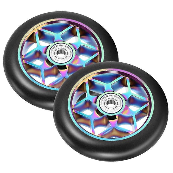 2 kpl 110 mm Stunt Scooter -pyörät PU laakereilla (musta)