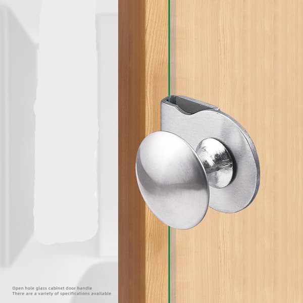[2 pcs] Glass Door Handle, Stainless Steel Handle, Punch-Free Drill