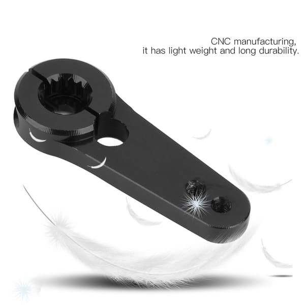 RC-styreservoarm i aluminiumlegering, halvhorn, 44 mm 15T til HSP 1/5 lastbil (sort)