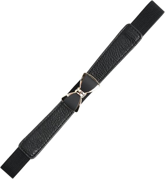 Dame 1\" Bred Sløyfe Smalt Elastisk Midjebelte Stretchbelte Tynt