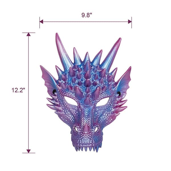 Drakmask Halloween Maskeradmask Halvansikte Cosplay Kostym Vuxen