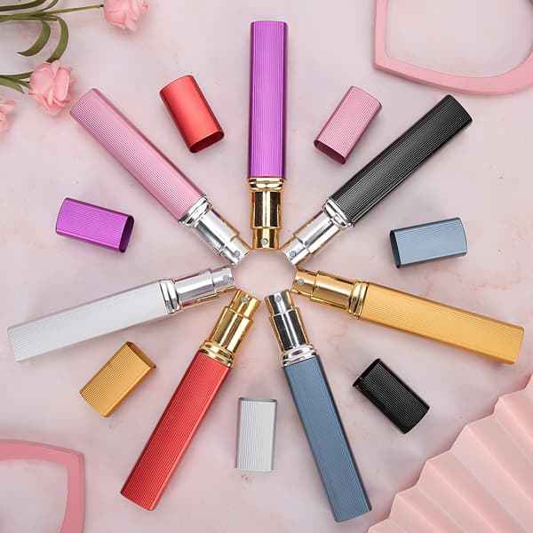 7 Pcs Refillable Perfume Atomizers Empty Liquid Spray Bottles Aluminum 12 ml