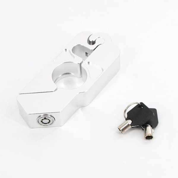Grip Lock, Motorsykkelstyrets grepssikkerhetslås og nøkkel (sølv)