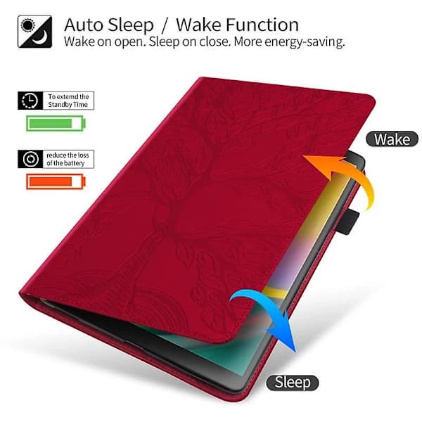 10,2-inch iPad Case 9th/8th/7th Generation - Premium Leather Case with Auto Sleep/Wake Function for iPad Air Red