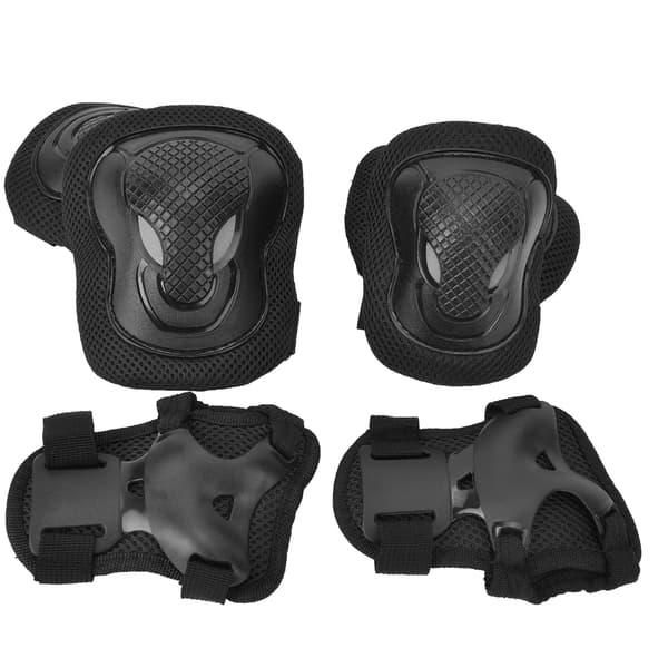 Thickened Protective Set for Roller Skates Knee Pads Elbow Pads Gloves for Adults (Black)