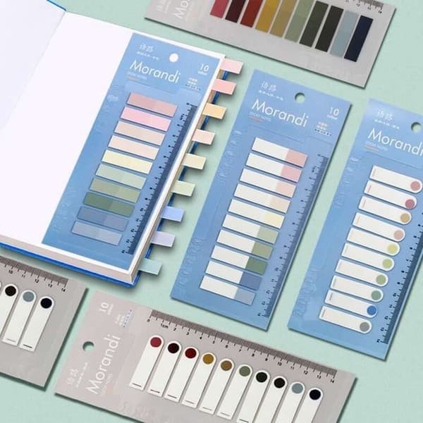 1200 Pieces Series 10 Color Index Tabs with Transparent Tabs Self-Adhesive Bookmarks Index Tabs Small Tabs