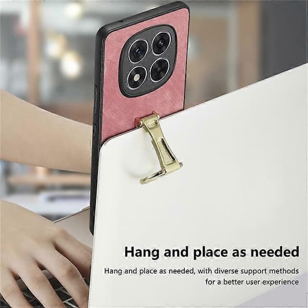 CASENEO D22 Kompatibelt Cover til Xiaomi Redmi Note 14 Pro+ 5G Foldbart Stativ Retro Læder Bagside Brun Brown