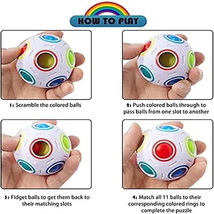 Regnbueball Dekompresjons Spinner (Hvit), Puslespill Morsom Dekompresjons Magisk Ball