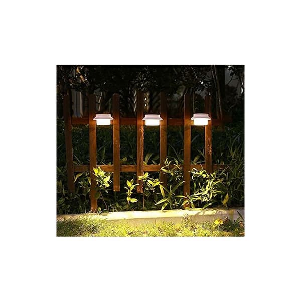 3-pack Solar Gutter Lights, Outdoor Solar Gutter Lights with Adjustable Holder, for Fence, Garden, Wall, Yard (White, Warm Light)
