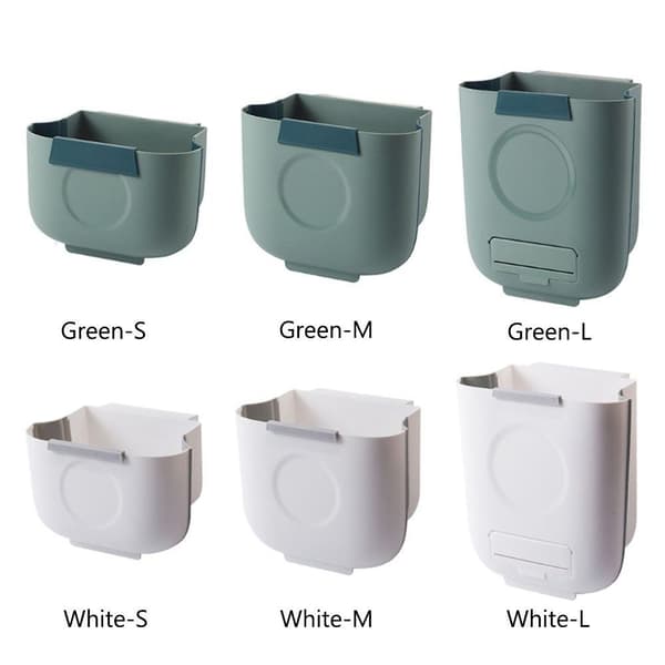3/6/8L Hanging Trash Can Foldable Waste Bin GREEN S green