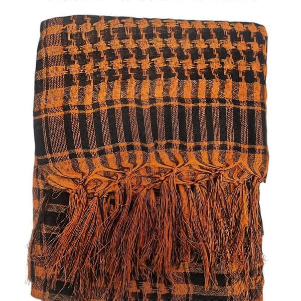Palæstinensisk keffiyeh - Orange og sort - tørklæde (LGL)