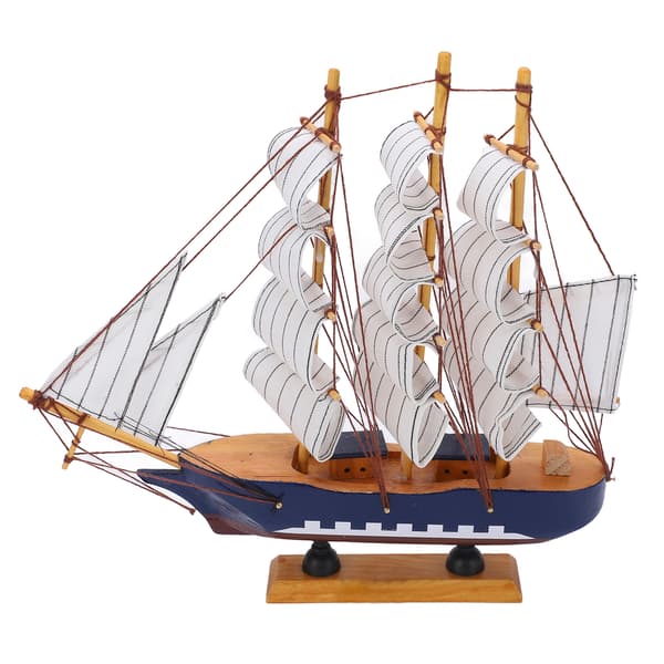Model Ship Mediterranean Style High Density Natural Pine Wood Durable Vivid Colors Ship Model
