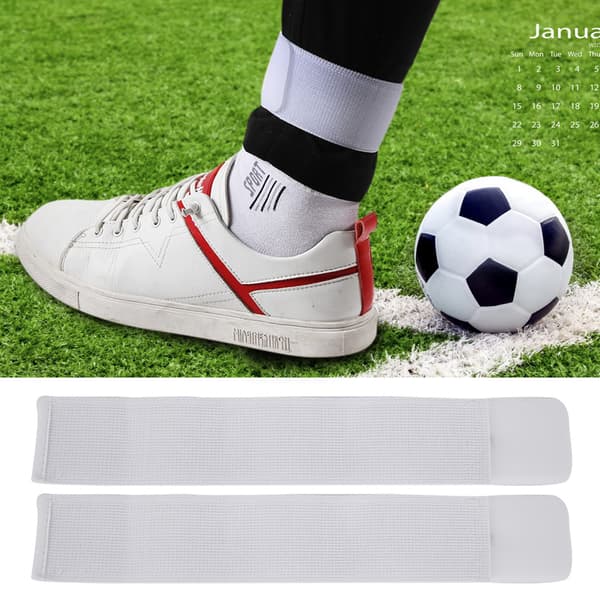 Fodboldbenskinner Fast Bandage Tape Fastgørelse Benskinner Justerbar Elastisk Sportsrem (Hvid)