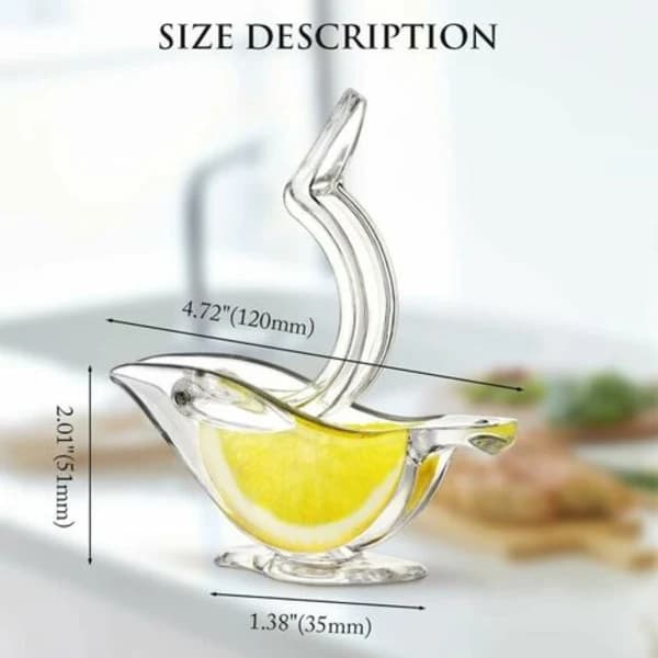 Individuell Citronpress i Deluxe-design, Manuell Citruspress, Handpress, Transparent Akrylservis, Serveringsset (4 st Vit)