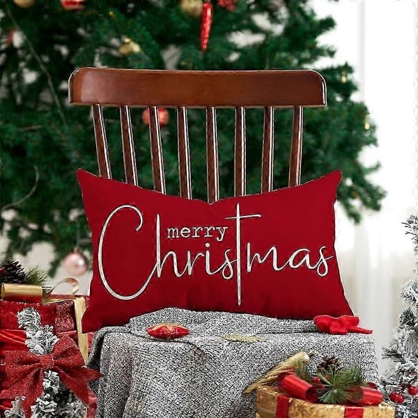 Julepudebetræk Glædelig Jul Pyntepude Dekorativ Jul Renovering