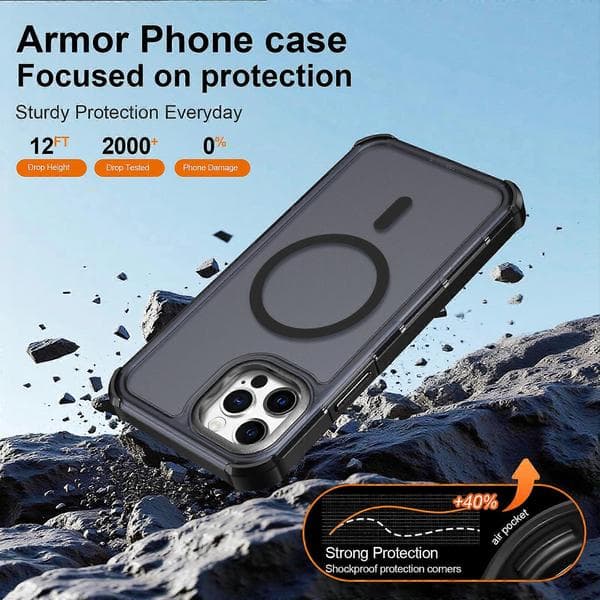 Kompatibel med iPhone 12 Pro / iPhone 12 Magnetiskt skal Galvaniserad ram Hudvänligt TPU+PC Mobilskal