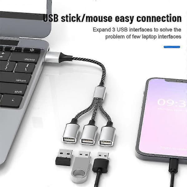 Ryra USB C Hub 4 Port Typ C Hub USB 2.0 Splitter Höghastighets OTG Adapter
