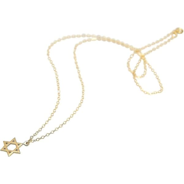 Davidstjärna Halsband, Guldpläterat Silver 13mm