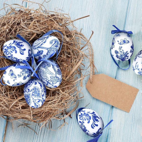 36 stykker påskehengende eggpynt fargerike dekorative egg til vårfestival hjemmeinnredningshåndverk
