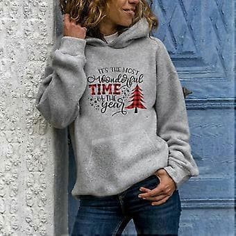Dame jule oversized hættetrøjer sweatshirts fleece hættetrøje pullover toppe trøjer afslappet efterår vintertøj grøn XL grøn XL Green XL