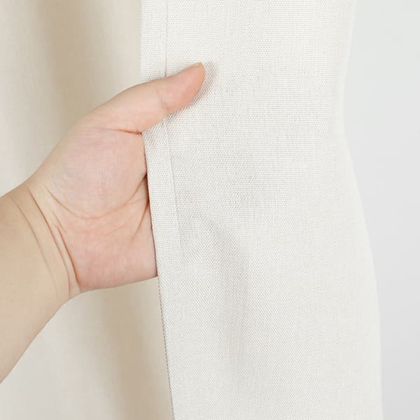 Natural Linen Shower Curtain - Waterproof Bathroom Curtain with Hooks D