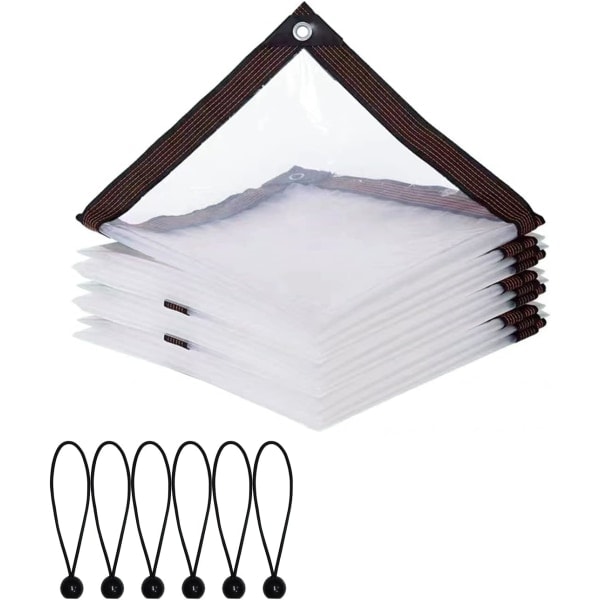Transparent presenning regnskydd för balkongskydd, väderbeständig, hopfällbar presenning, lämplig för trädgårdsbruk utomhus i växthus (3m x 4m)