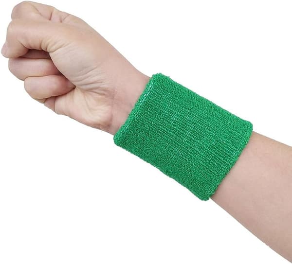 Gröna, 2 handledsskydd, 10 cm mjuka bomullsvadderade sport-handledsskydd