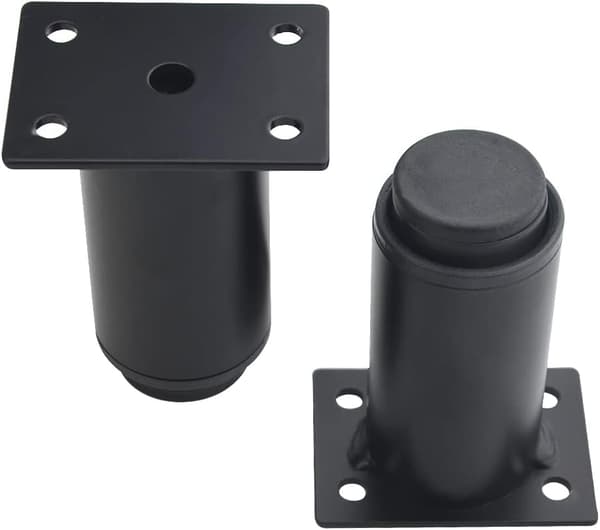Sæt med 4 justerbare møbelben i kraftig metal til bord, seng, sofa (8-12 cm, sort)
