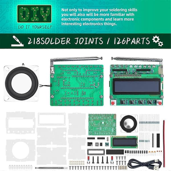 FM Radio Kit, DIY Soldering Project Radio for Learning Teaching STEM As Shown As Shown