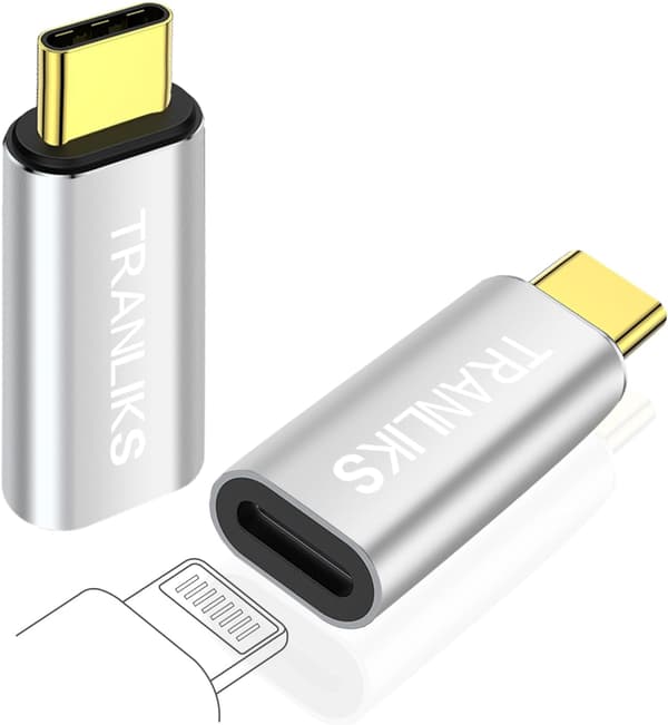 Lightning till USB C-adapter, stödjer PD 60W snabbladdning och dataöverföring för 15/15 Pro/15 Plus/15 Pro Max silver silver