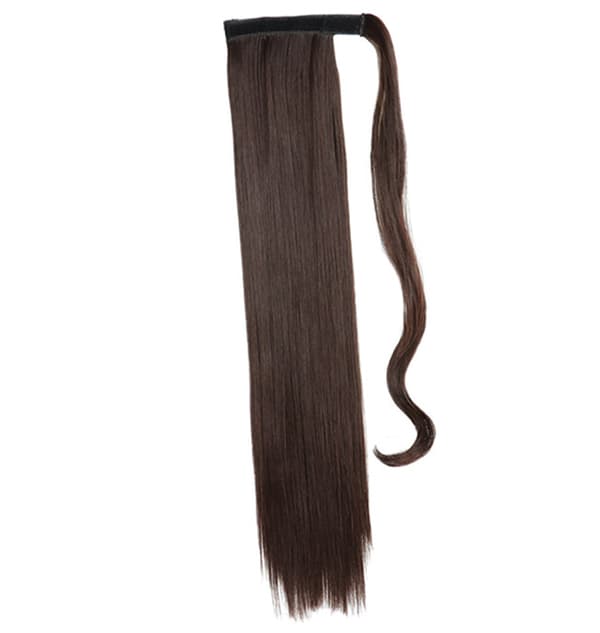 Rett hår hestehale Lang brun wrap-around hårforlengelse Hestehale for jenter 21,7 tommer